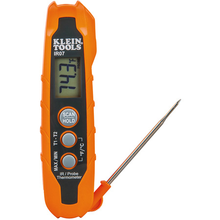 Klein Tools IR07 Dual IR/Probe Thermometer IR07 Digital Temperature Heat Display Readout