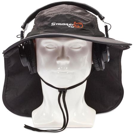 K-Tek KSH2 Stingray SunHat - Sun-Protection to Wear with Headphones - One Size Fits All - Black KSH2
