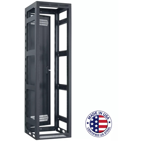 Lowell LGR-4422 44RU Gangable / Open-Frame Rack w/ Rear Door / 22 Inch Deep