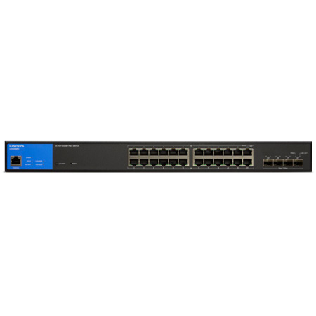 24-Port GbE PoE+ Switch w/ Four 10G SFP+ Uplinks