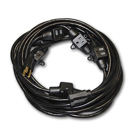 Milspec Multi-Outlet 14/3 AC Distribution Extension Cord, 52.5', Black