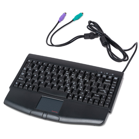 Mini PS2 Keyboard with Touchpad Black