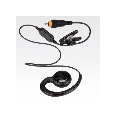 Swivel Monaural Over The Ear Earpiece with In-Line Microphone and Push-To-Talk, Black Swivel Monaural Over The Ear Earpiece with In-Line Microphone and Push-To-Talk, Black