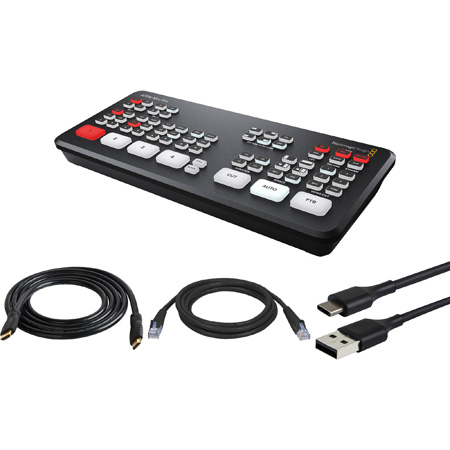 Blackmagic Design SWATEMMINIBPR ATEM Mini Pro Live Production HDMI Switcher  Kit with HDMI/USB/CAT5 Cables for PC