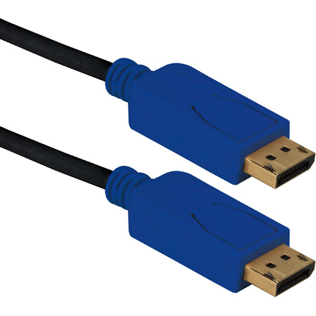 DP-10BBL 10 Foot DisplayPort UltraHD 4K Black Cable with Blue Connectors & Latches