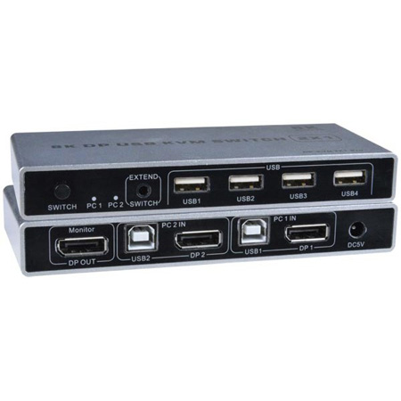 hundehvalp Banquet overbelastning NTI KEEMUX-DPUSB-2 8K DisplayPort USB KVM Switch - 2-Port