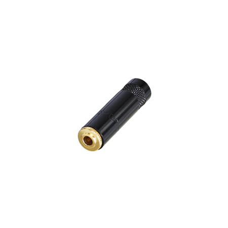 Rean NYS240BG 3.5mm Cable Jack Black Metal Handle and Gold Contacts