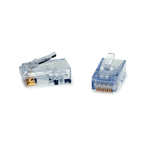 Platinum Tools 105024 ezEX44 10G RJ45 Connectors for .039in to .044in Conductor Sizes and POE - 500 Pack