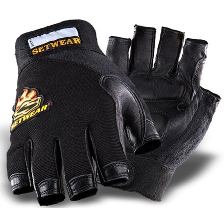 SetWear SWF-05-010 Leather Fingerless Glove - Size L