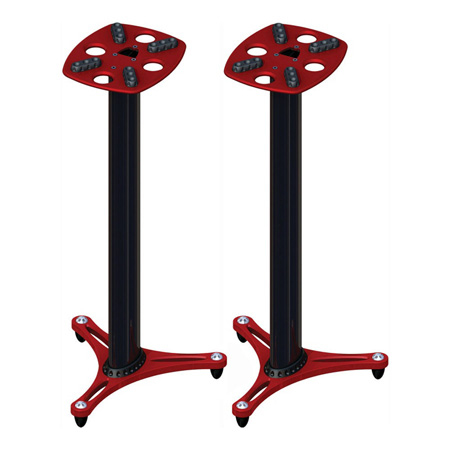 Ultimate Support MS-90-45R 45 Inch Column Studio Monitor Stand - Pair - Red