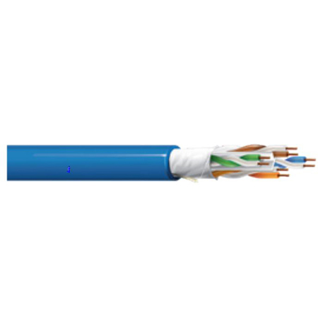 West Penn 254346AF 4 Pair 23AWG F/UTP 10G CMP/Plenum Cat6A Premise Horizontal Cable - White - 1000 Foot 254346AFWH1000