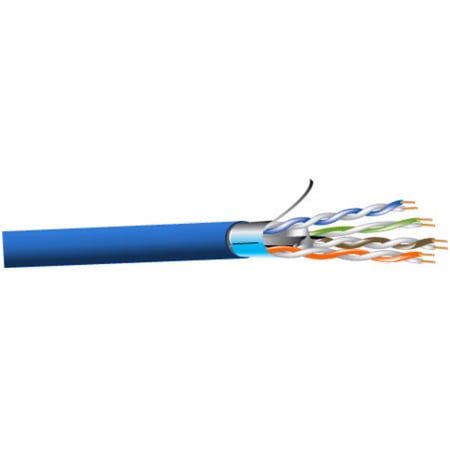 West Penn 4246F 4 Pair Cat6 Shielded F/UTP CMR Cable - 1000 Feet Blue