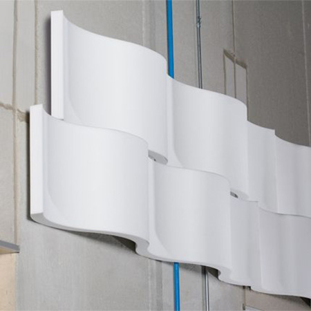 Sonex WWR-2  WhisperWave Acoustic Foam Ribbon Wall Panels - 18in x 48in - White - Box of 4 Panels