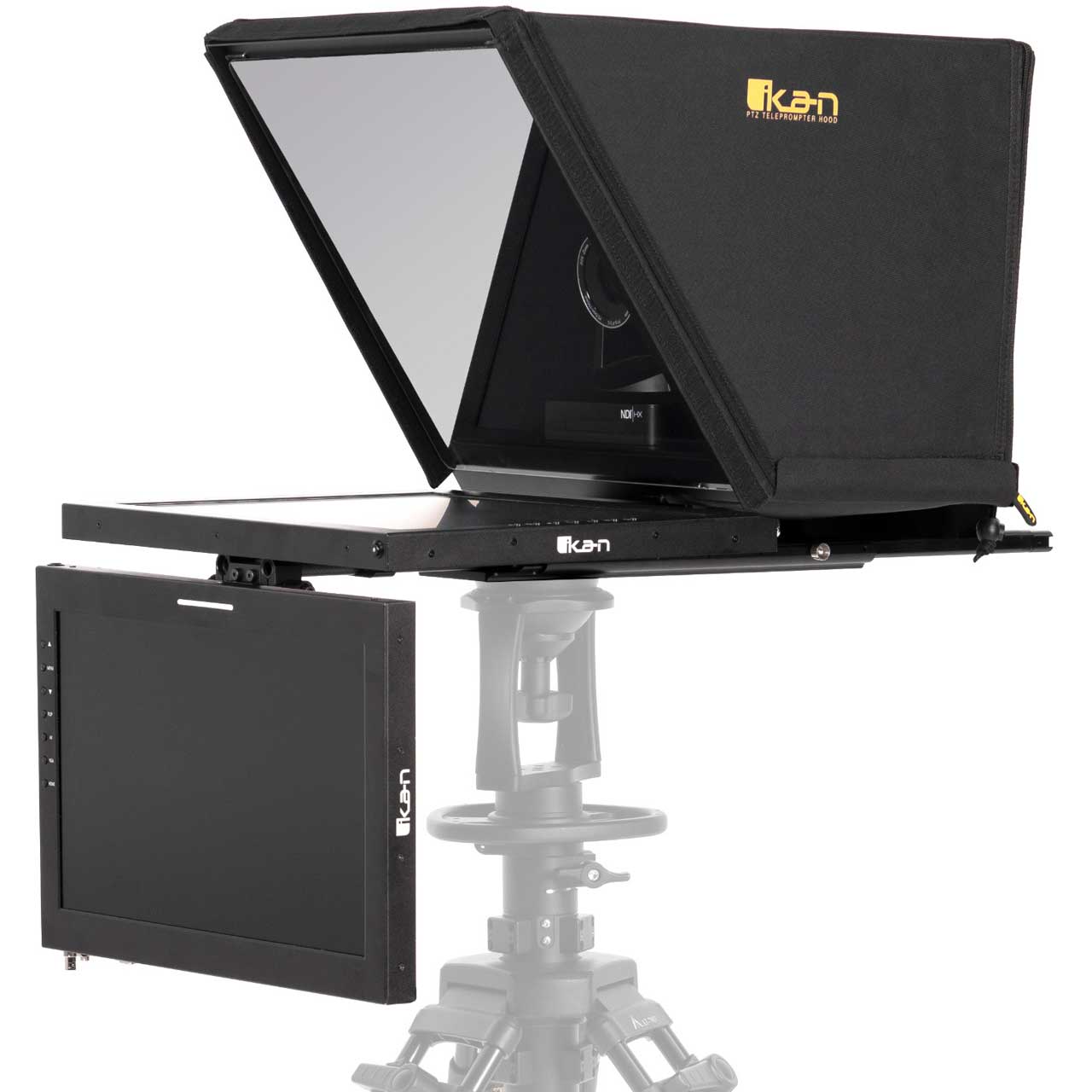 ikan PT4900S-PTZTM-OTTICA Pro 19In SDI HighBright PTZ Compatible Teleprompter w/OTTICA PTZ Camera & Tally Talent Monitor IKANPT4900SPTZTO