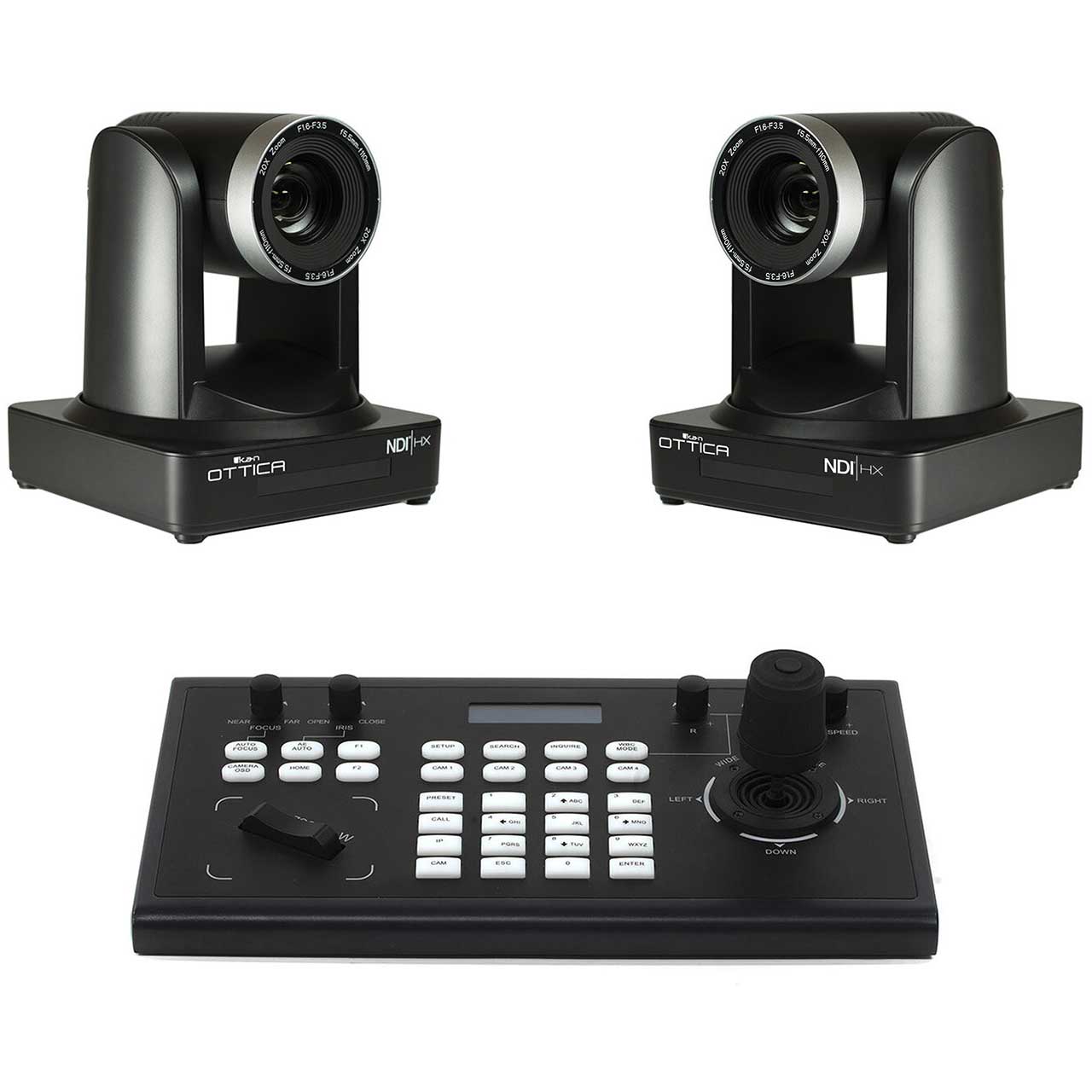 ikan OTTICA-2PTZ-1C 1080P Bundle with 2x NDI/HX PTZ Cameras and 1x IP Controller OTTICA-2PTZ-1C