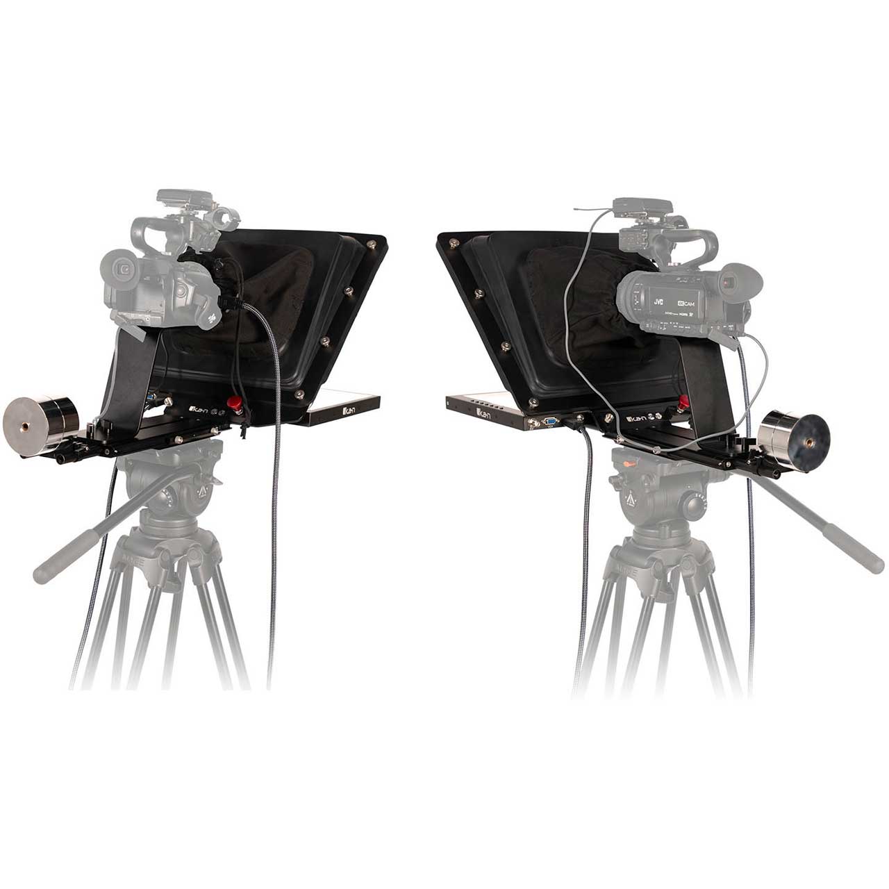ikan PT4500-SDI-P2P Interview System with 2 x Professional 15-Inch High Bright Teleprompter with 3GSDI PT4500-SDI-P2P