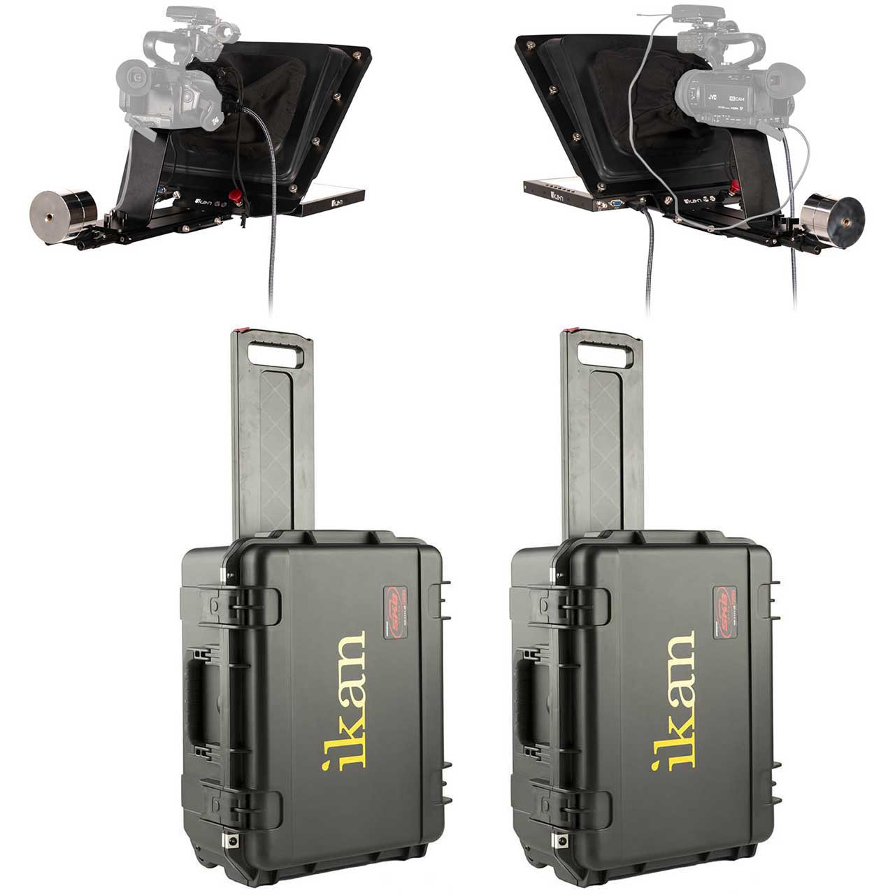 ikan PT4700-SDI-P2P-TK Interview System with 2 x Professional 17-Inch High Bright Teleprompter with 3GSDI Travel Kit PT4700-SDI-P2PTK
