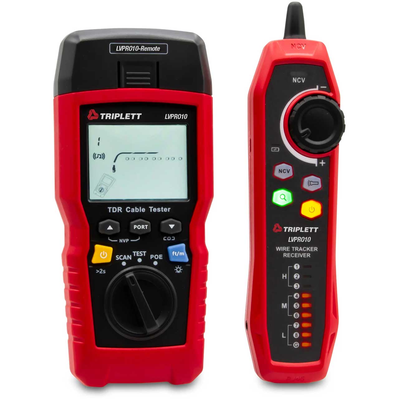 Triplett LVPRO10 TDR/Cable Tester for CAT5E/6/6A/8 Twisted Pair and Coax Cables LVPRO10