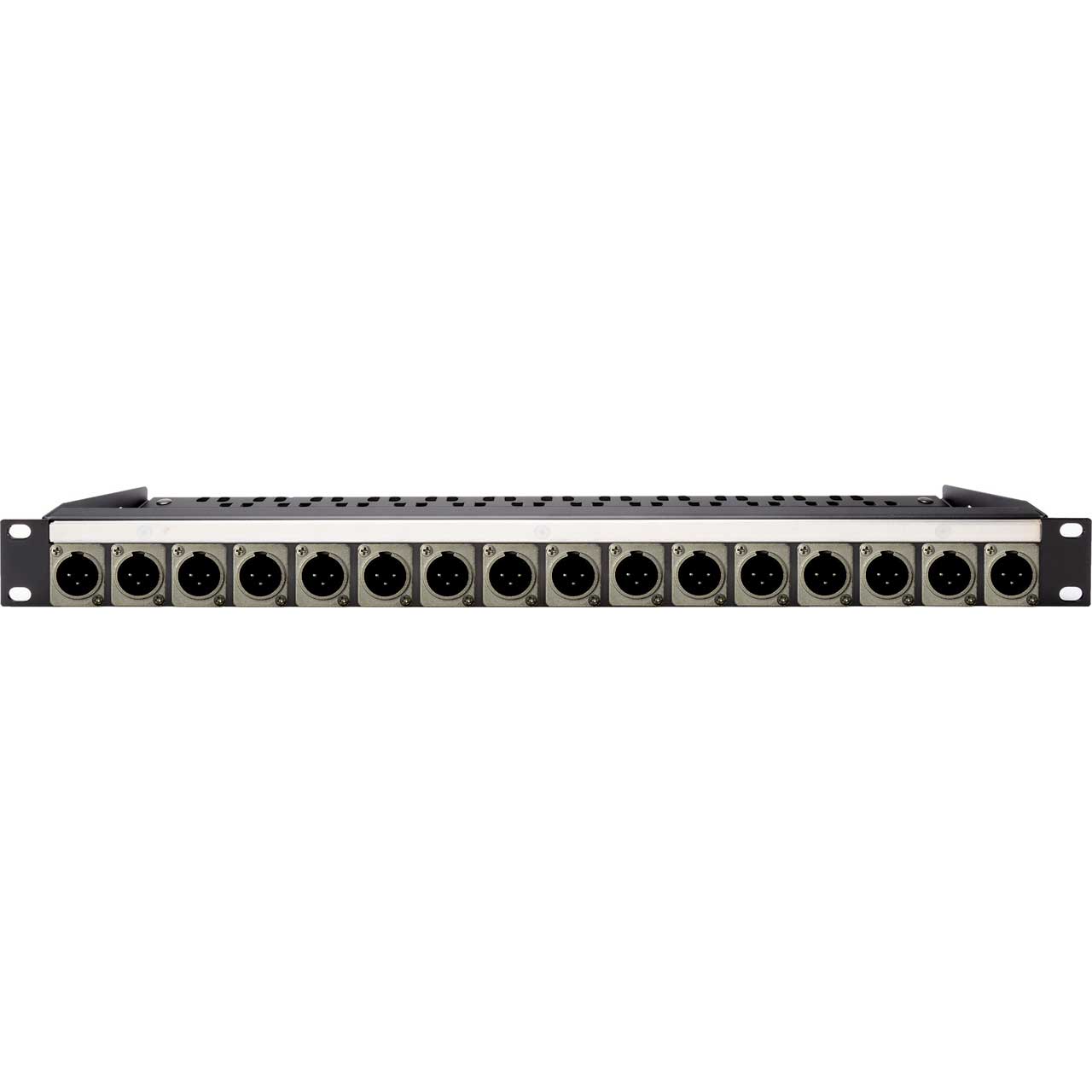 My Custom Shop 16XLRM-L 16-Port XLR Male Patch Panel with Neutrik NC3MD-L-1 and Rear Lacing Bar - 1RU 16XLRM-L