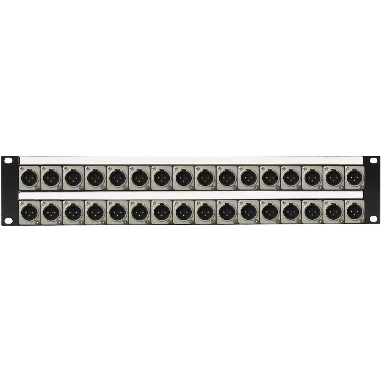 My Custom Shop 32XLRM-L 32-Port XLR Male Patch Panel with Neutrik NC3MD-L-1 and Rear Lacing Bar - 2RU 32XLRM-L