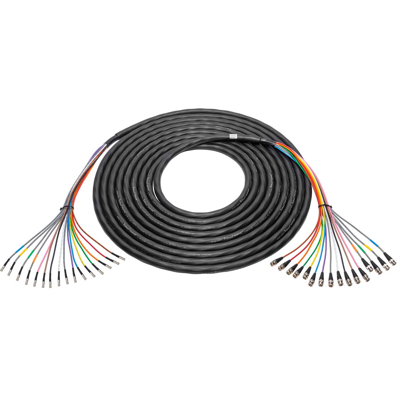 Laird 4855R16-D-B-006 16-Channel 12G-SDI / 4K UHD DIN 1.0 / 2.3 Male to BNC Male Snake Cable - 6 Foot 4855R16-D-B-006