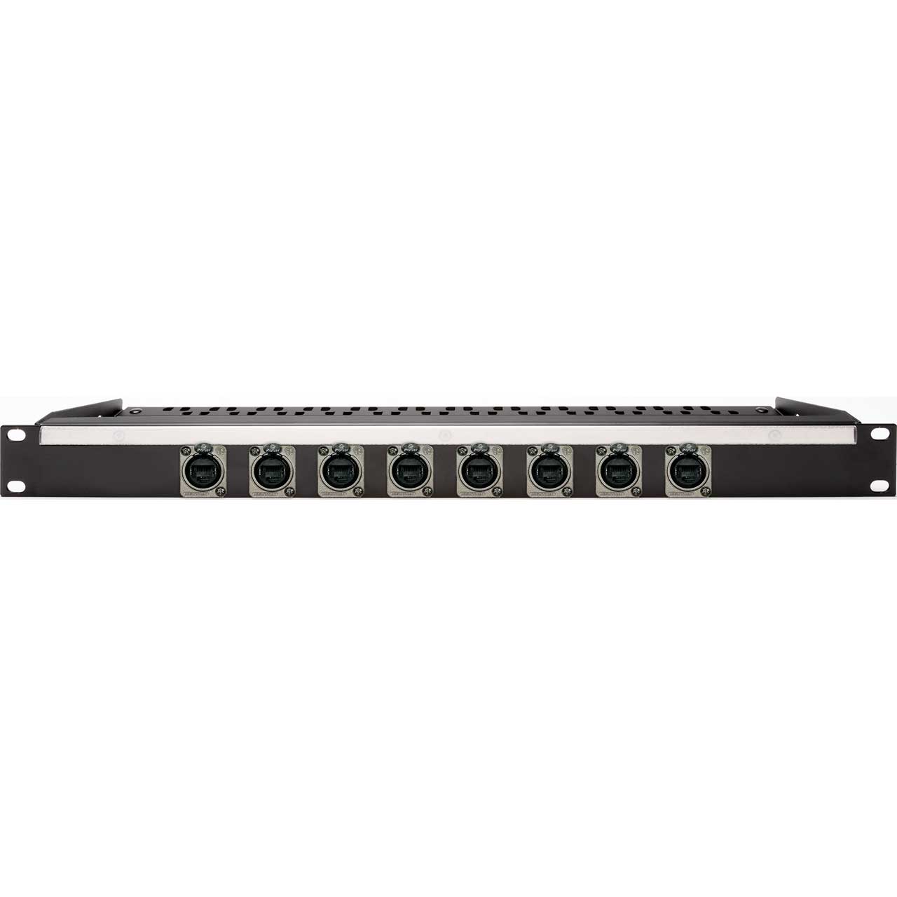 My Custom Shop 8XRJ45-L 8-Port RJ45 CAT5e Feed-Through Panel with Neutrik NE8FDP and Rear Lacing Bar- 1RU 8XRJ45-L