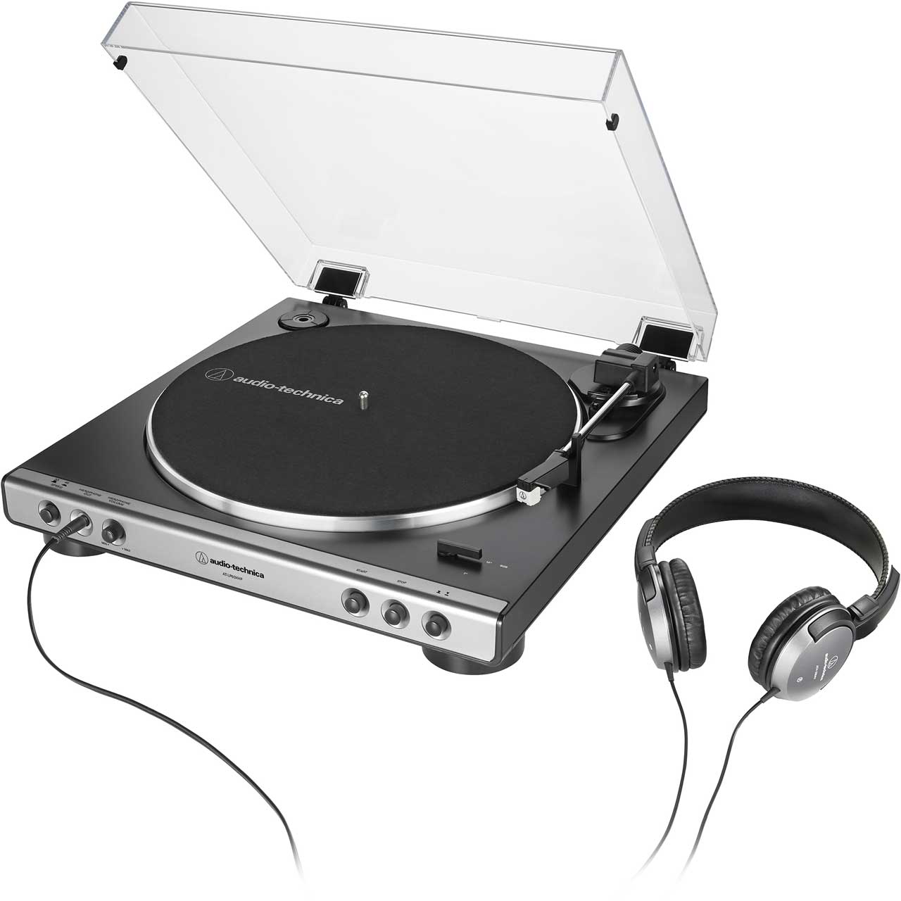 Audio-Technica AT-LP60XHP-GM Fully Automatic Belt-Drive Turntable with  Headphones - Gunmetal