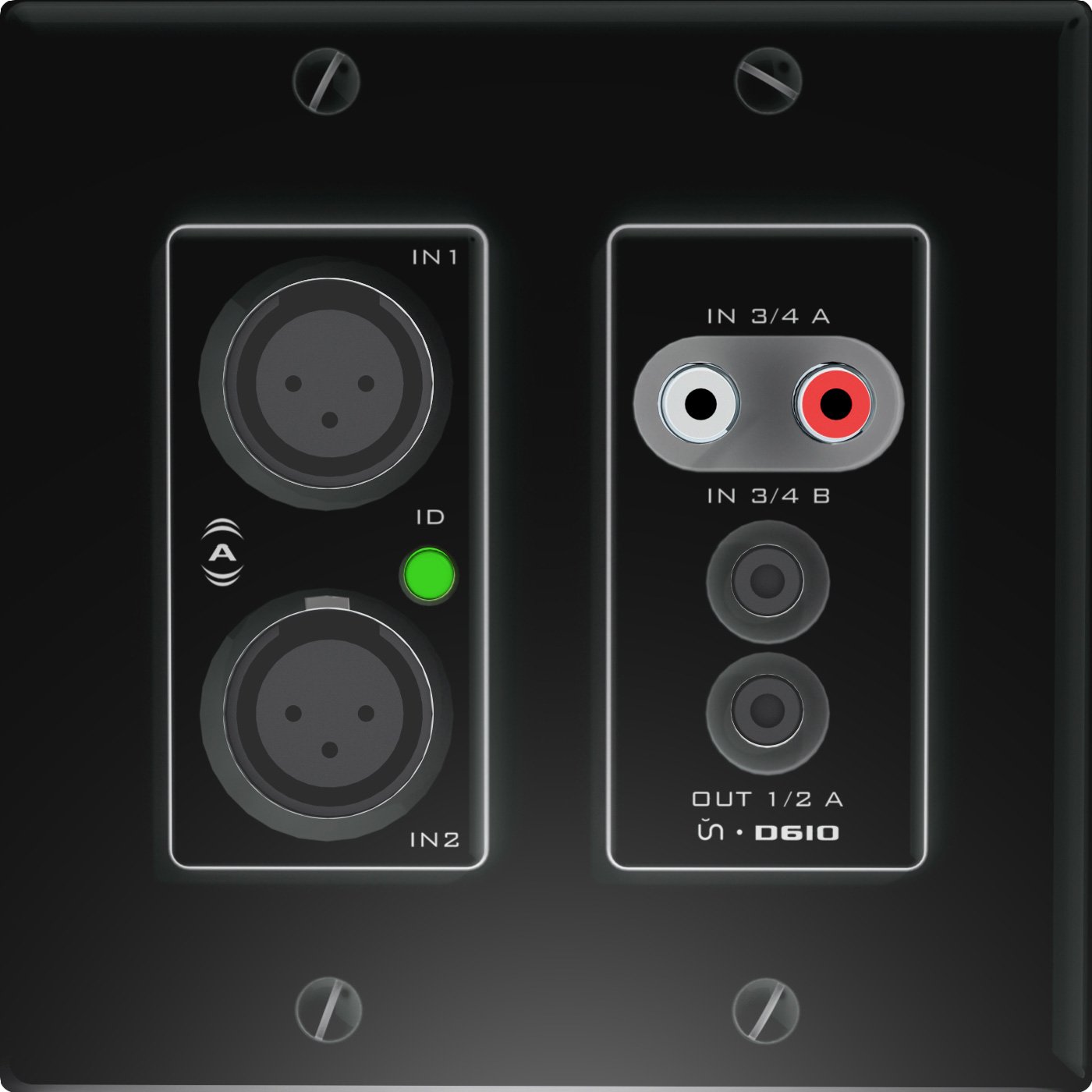 Attero Tech UND6IOC 4x2 Ch 2 Gang US Wall Plate 2 Mic/Line In (XLR