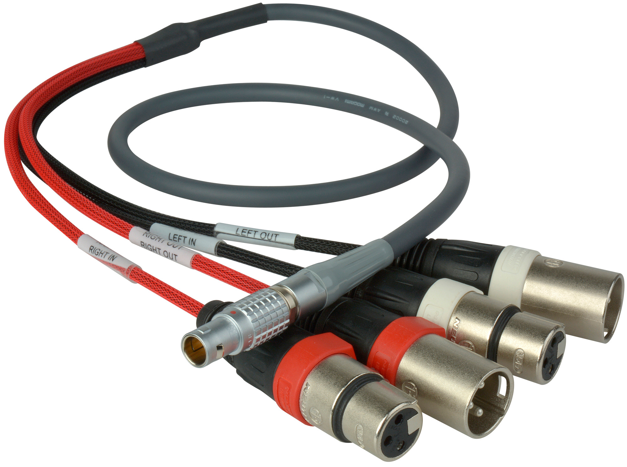 Lemo 10 pin to XLR Audio Breakout Cable for the Atomos Shogun - 3 Foot