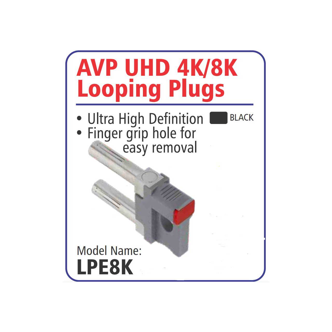 AVP LPE8K-BK Looping Plug with Black Color Insert for UHD Super 8K+ E Series Video Jackfields AVP-LPE8K-BK