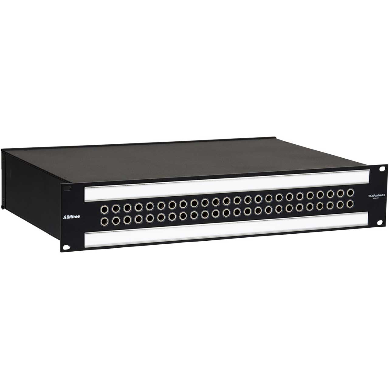 Bittree B48DC-FNPBT/E3 M2OU12L 2RU Black 2x24 Mono Spaced Long-Frame Patchbay with 2 Over/Under Strips