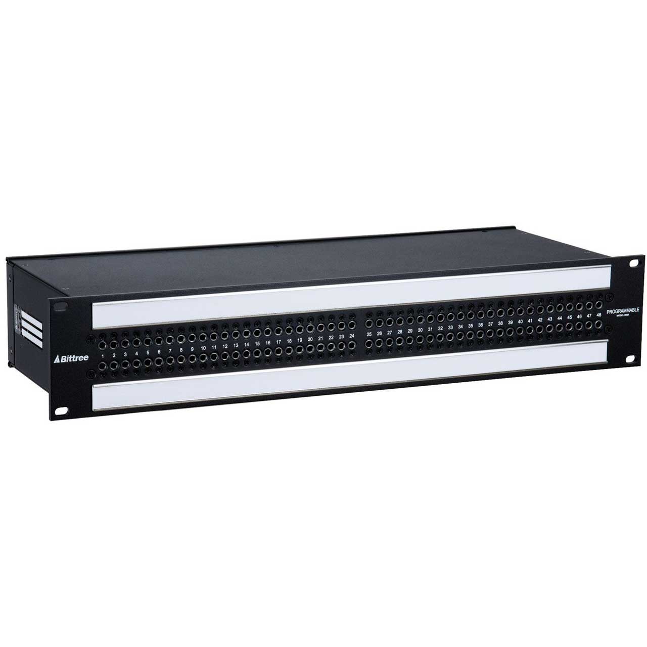 Bittree B96DC-FNAIT/E3 M2OU7B 2RU 2x48 Mono Spaced Audio Patch Panel with 2 Over/Under Type Designation Strips - Black