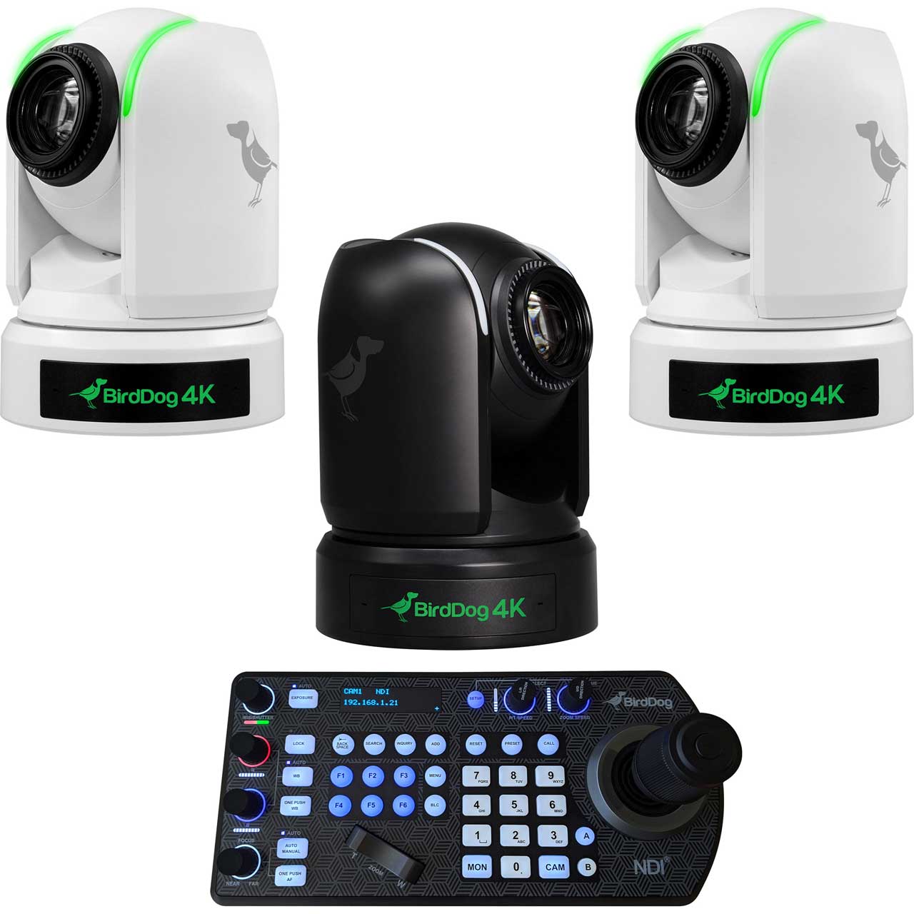 BirdDog BDP4KBUNDLE-WWB P4K Camera Bundle - 2x White/1x Black P4K NDI ...