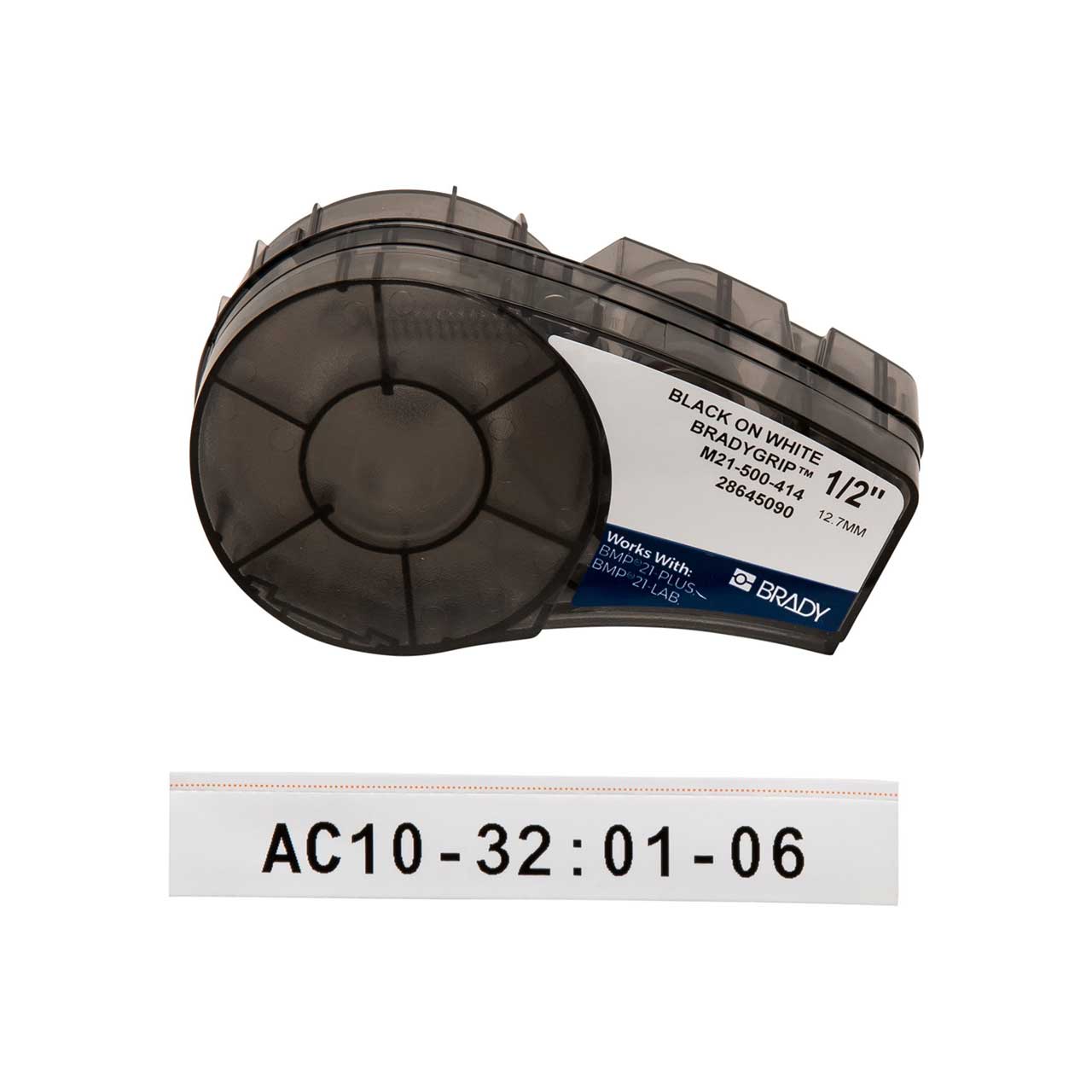 Brady M21-250-414 BMP21 Plus Series BradyGrip Print-on Hook Material with VELCRO Brand Hook - 0.25 Inch W x 10 Foot L BDY-M21-250-414