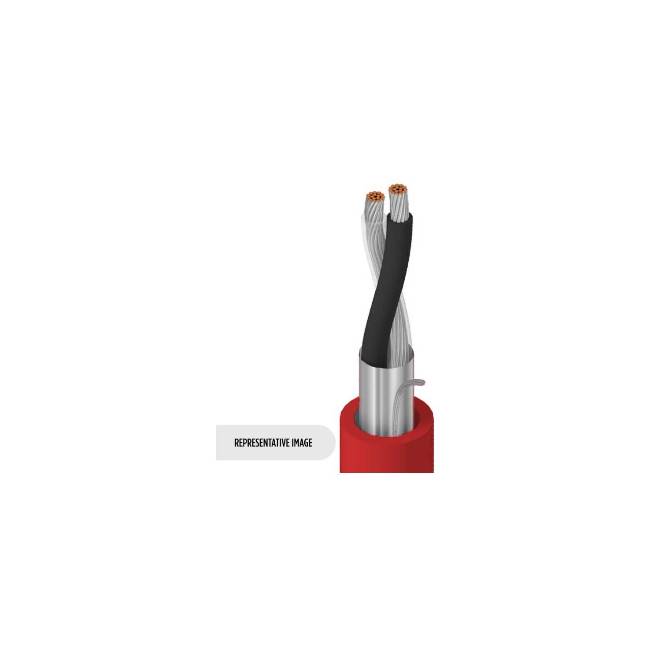 Belden 1503A CMR/Riser Rated SinglePair Line Level Audio Cable 22AWG Str TC/Foil Shld Red