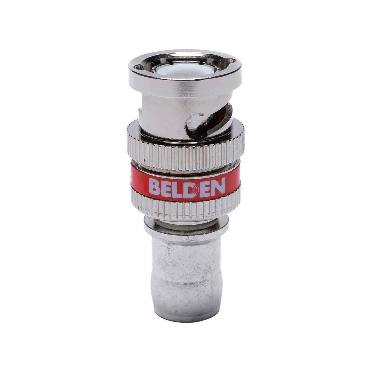 Belden 1505ABHDL 6GHz 1-Piece Locking BNC Compression Connector for  1505A/RG59 Cable Red Band Each