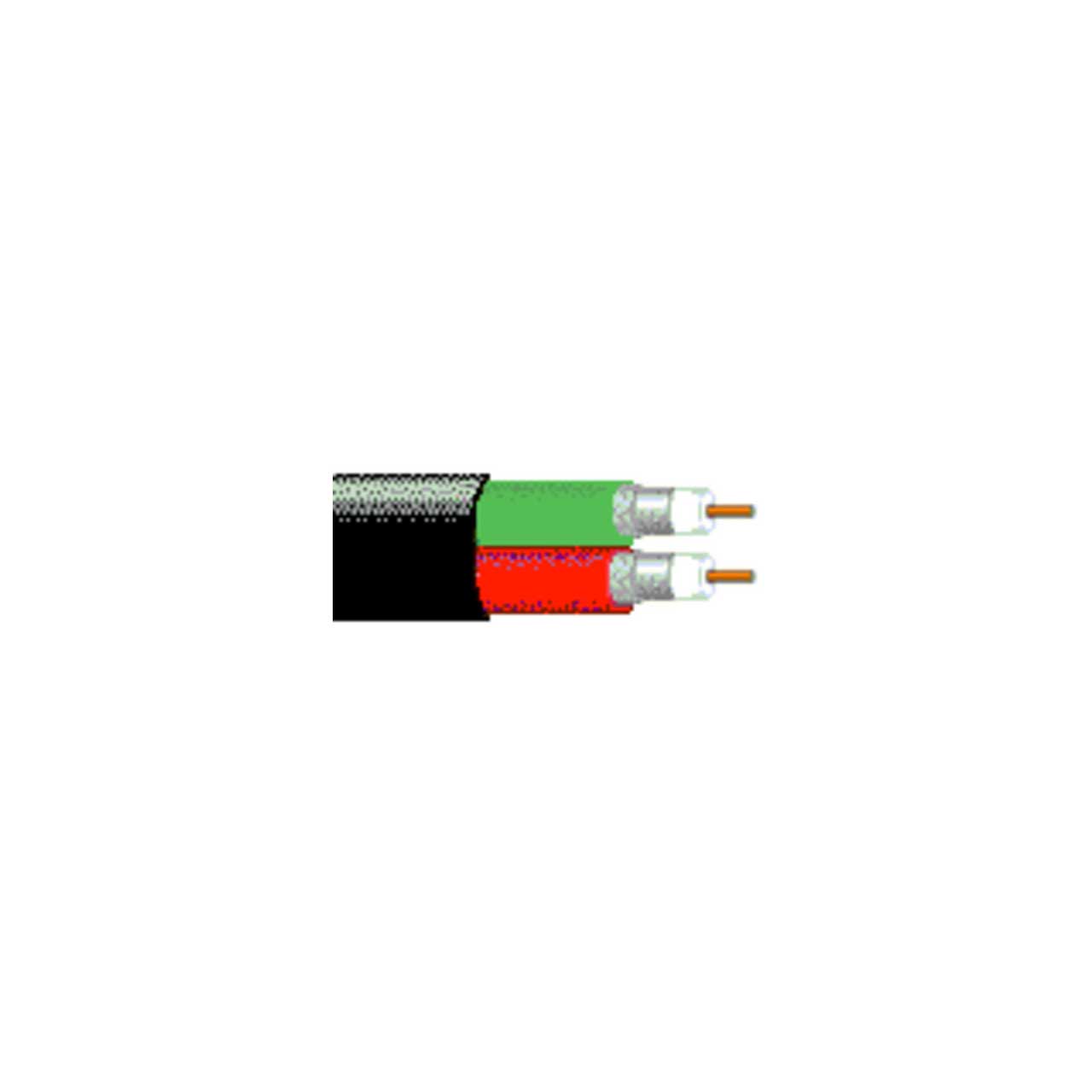 Belden 1694D 18 AWG Dual RG-6 / U Serial Digital Coax - Black - Per Foot BL-1694D-BK-FT