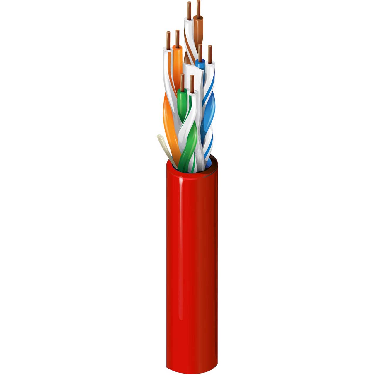 Belden 2412 23 AWG Enhanced Category 6 350MHz 350MHz Nonbonded-Pair Cable 1000 Foot - Red BL-2412-1000RD