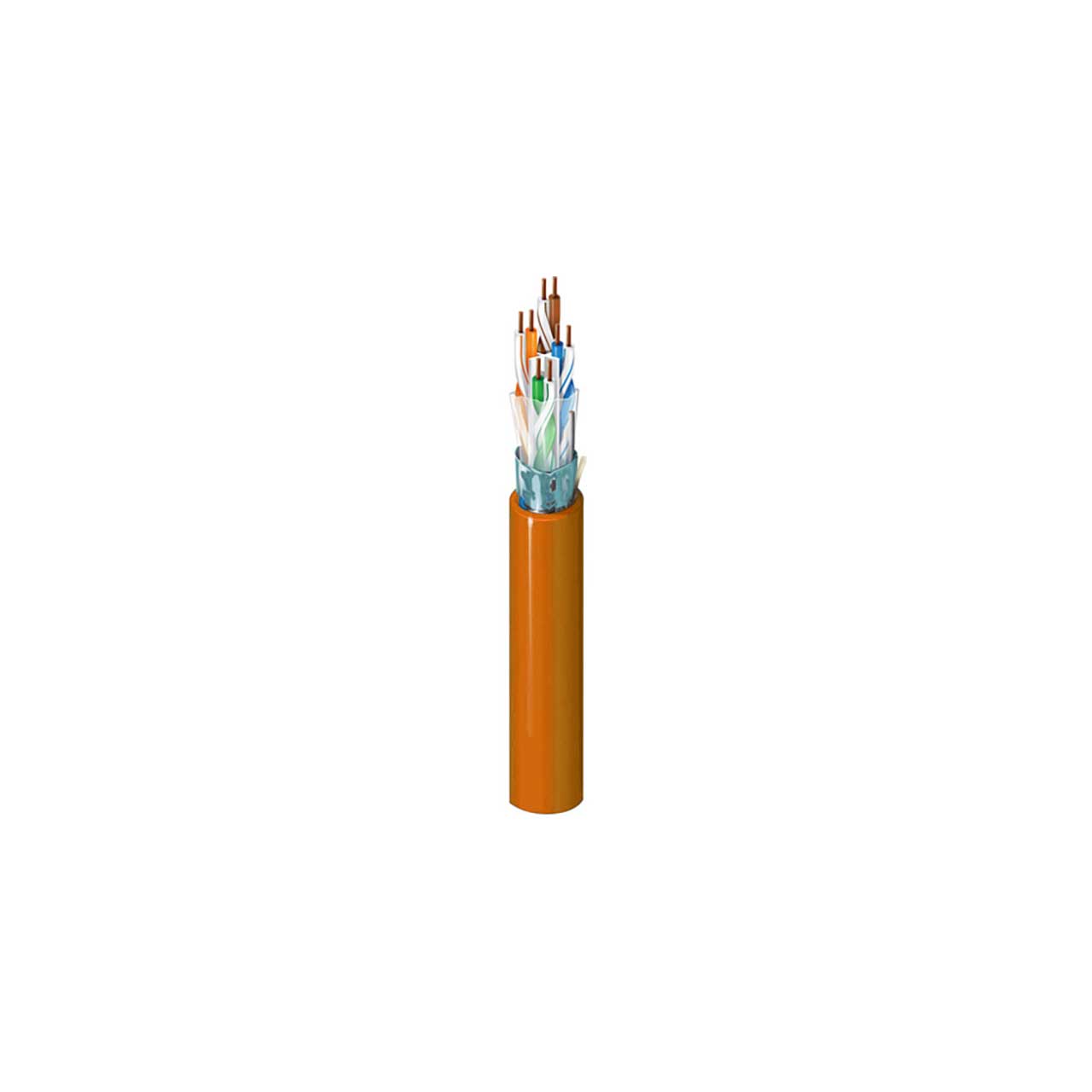Belden 2412F CAT6 Plus Cable - 4-Pair - F/UTP-Foil Shielded - Riser-CMR - 23 AWG - Orange - 1000 Foot