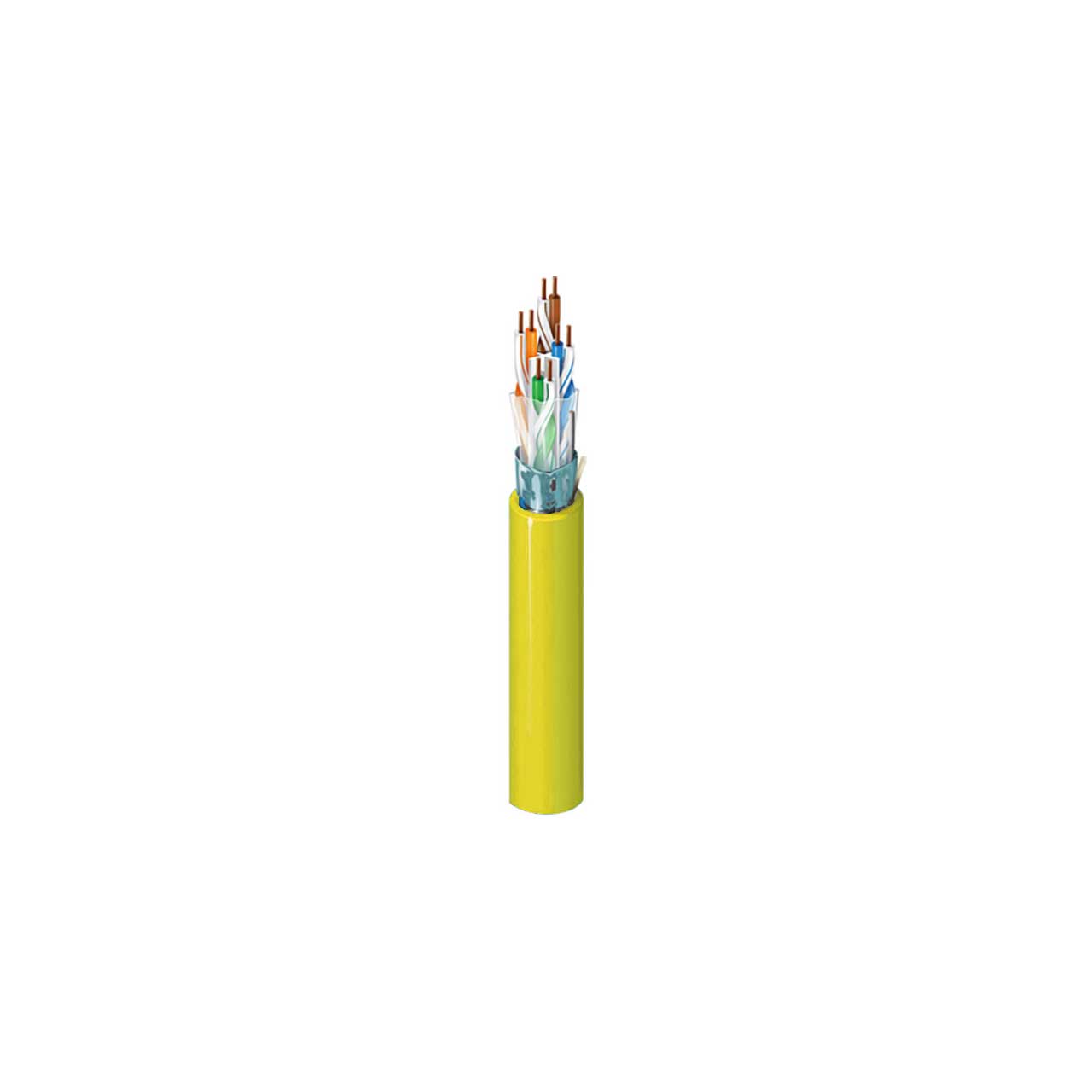 Belden 2412F CAT6 Plus Cable - 4-Pair - F/UTP-Foil Shielded - Riser-CMR - 23 AWG - Yellow - 1000 Foot