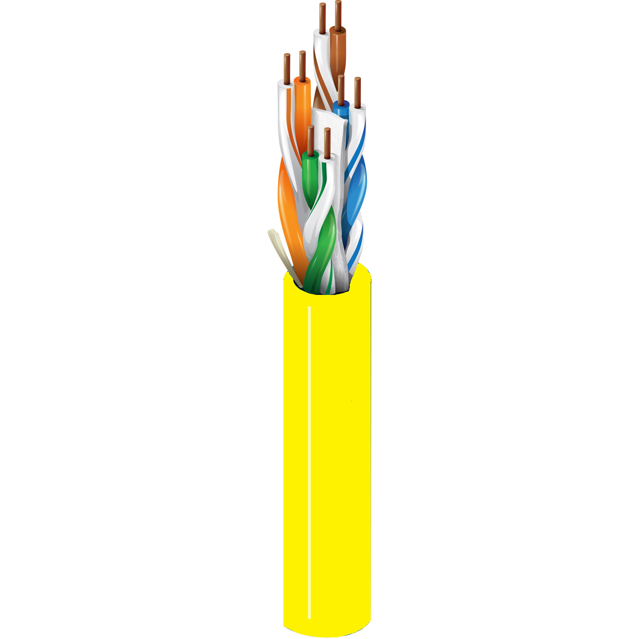 Belden 2413 23 AWG Enhanced Category 6 350MHz Nonbonded-Pair Cable - Yellow - 1000 Foot BL-2413-1000YW
