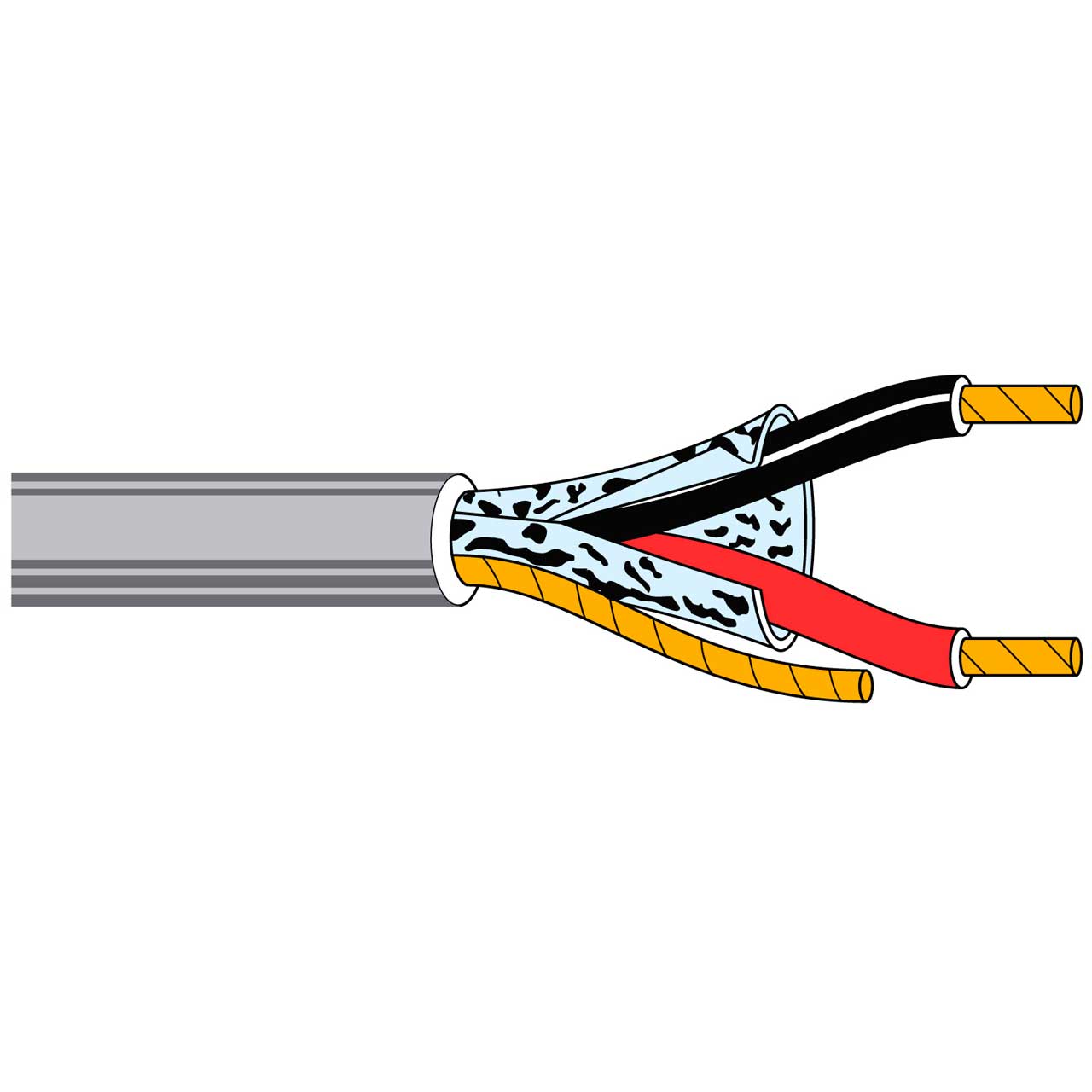 Belden 5300FE Riser/CMR Security  Sound Commercial Audio Cable Shielded/BC  2x18 AWG Gray 1000 Ft