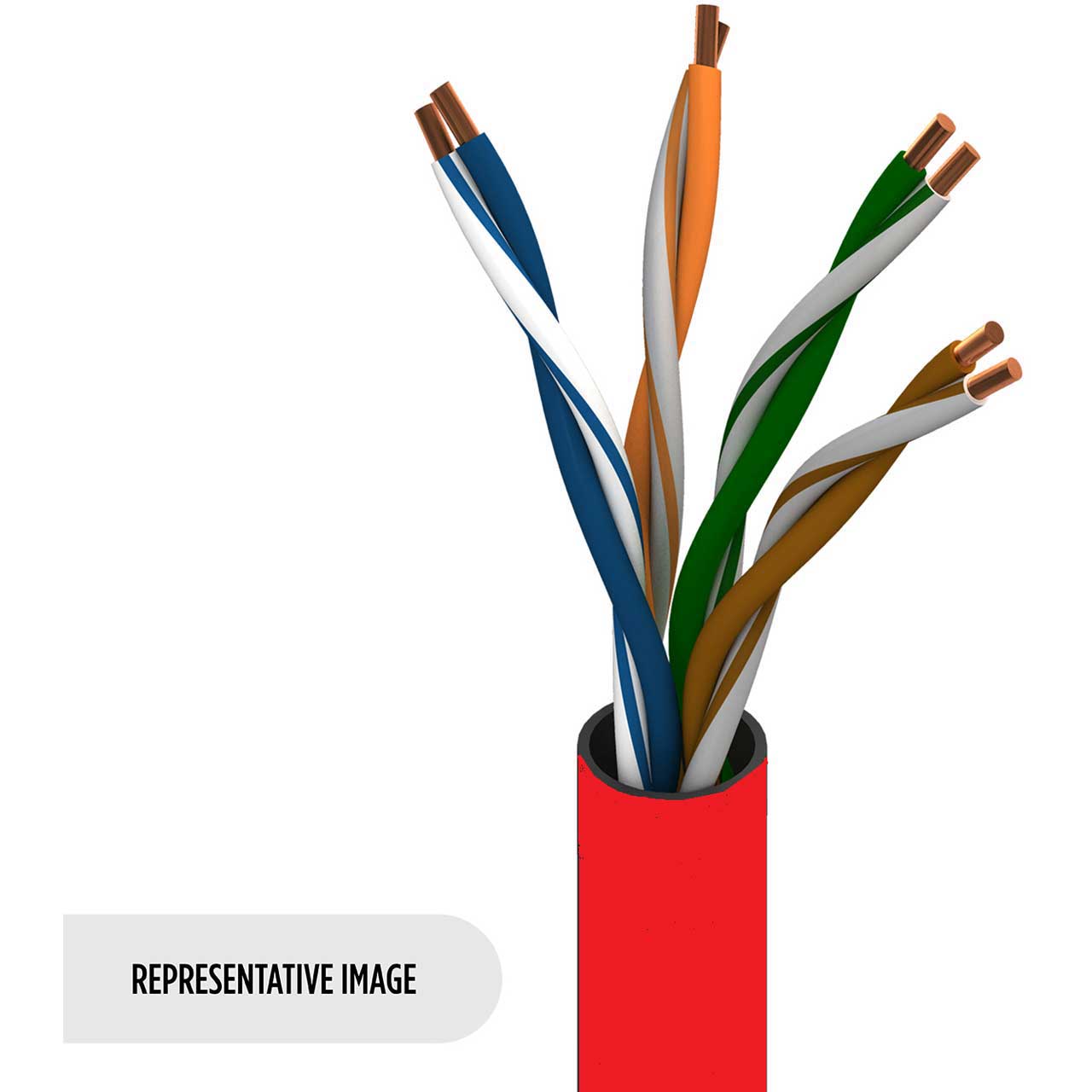 Belden 7923A Paired CAT5e DataTuff Twisted Pair Cable - Red - 1000 Foot