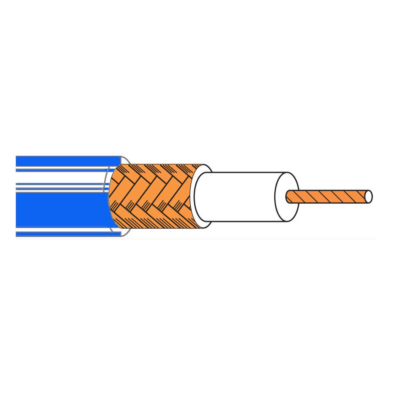 Belden 8241F RG59/22AWG Analog Coaxial Cable - Stranded BC / BC Braid / PVC Jacket - Blue - 1000 Foot
