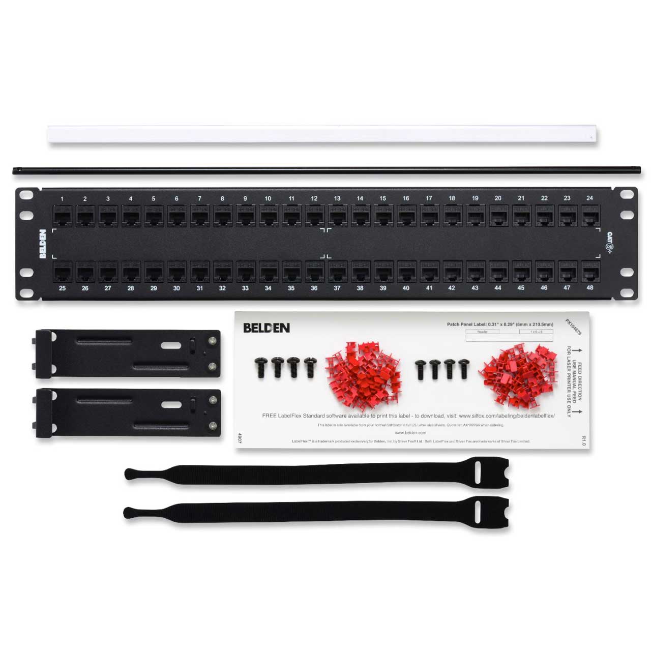 Belden AX103255 2RU 48-Port CAT6+ KeyConnect Patch Panel - Black BL-AX103255