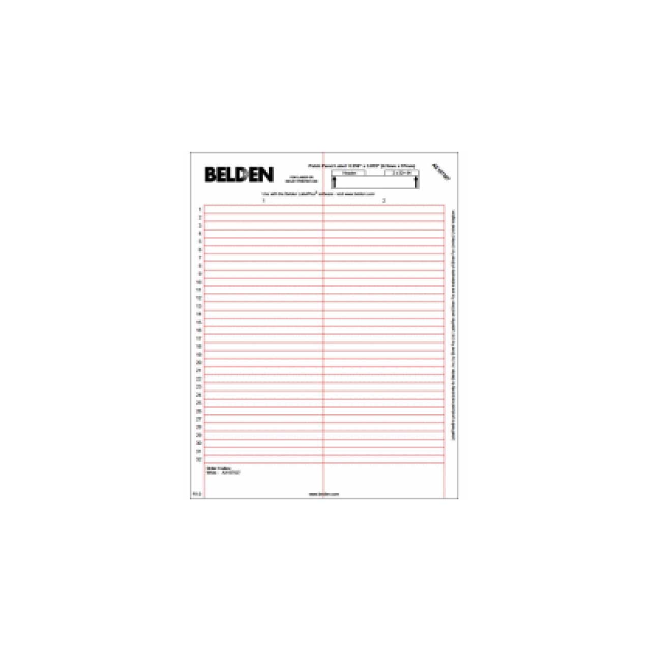 Belden AX107527 LabelFlex for REVConnect Patch Panels - White - 64 Labels / Sheet & 10 Sheets / Pack BL-AX107527
