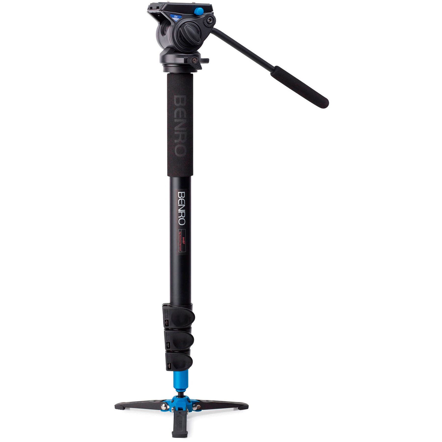 Benro A48F Video Monopod Flip Lock Legs S4 Head 3 Leg Base