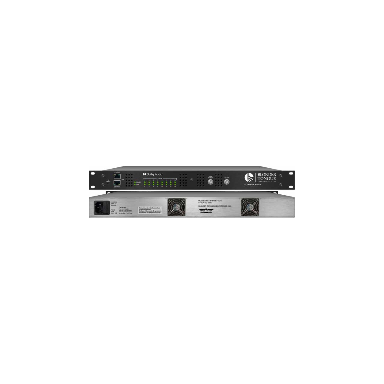 Blonder Tongue Clearview NTSC16 IP Input to 16 Program NTSC Analog Output & COM3000 BT-CLEARV-NTSC16