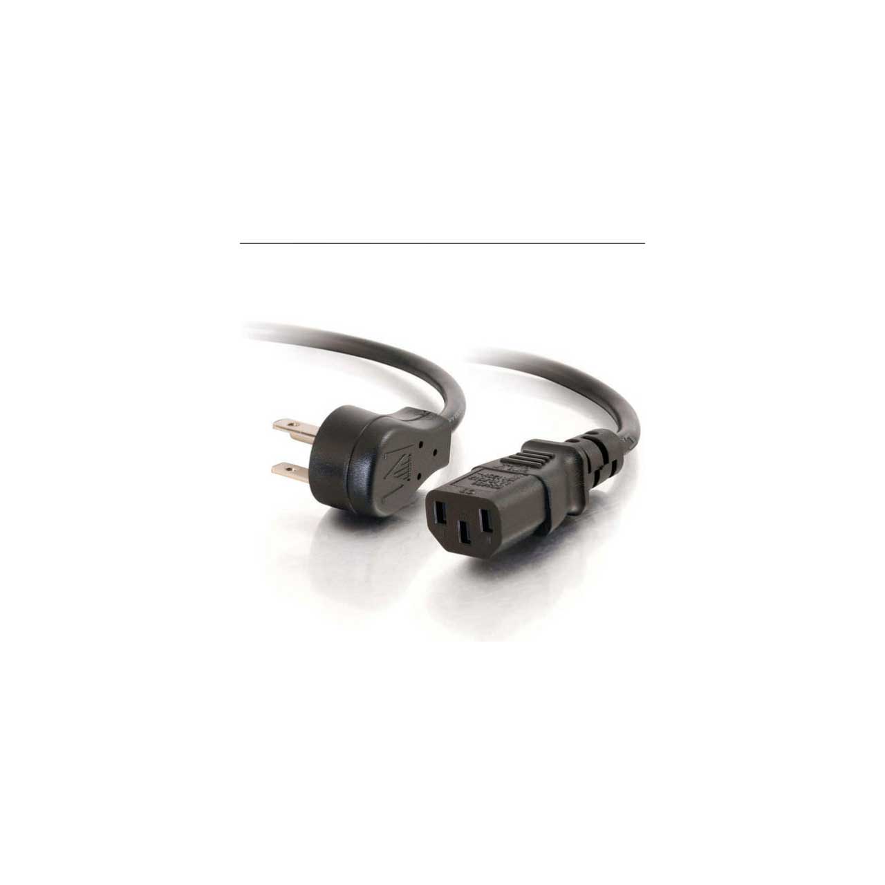 3FT PC Power Cord - 18AWG C13/5-15P Standard 3 Prong USA Plug