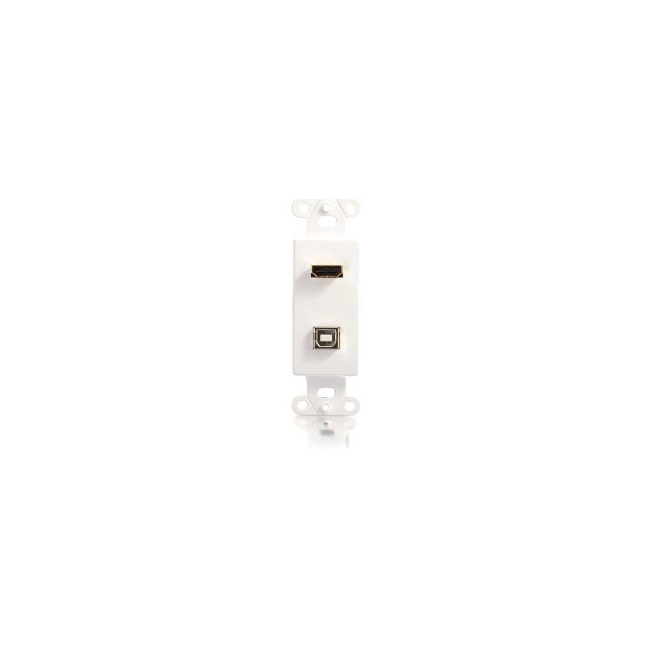 C2G 39702 Decora HDMI / USB Pass Through Wall Plate - White CG39702